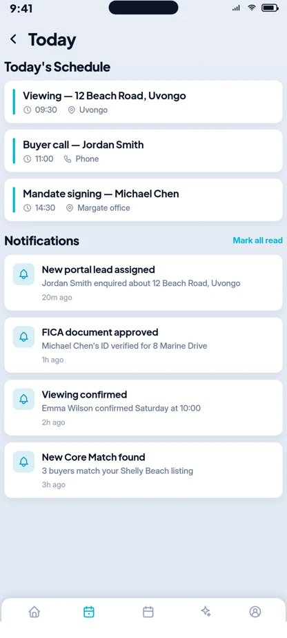 CoreX OS Mobile app screen 1